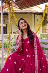 DESIGNER GEORGETTE SEQUENCE EMBROIDERY WORK GOWN WITH DUPATTA FESTIVE WEAR WHOLESALE PRICE ETHNIC GARMENT (10)
