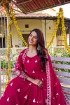 DESIGNER GEORGETTE SEQUENCE EMBROIDERY WORK GOWN WITH DUPATTA FESTIVE WEAR WHOLESALE PRICE ETHNIC GARMENT (10)