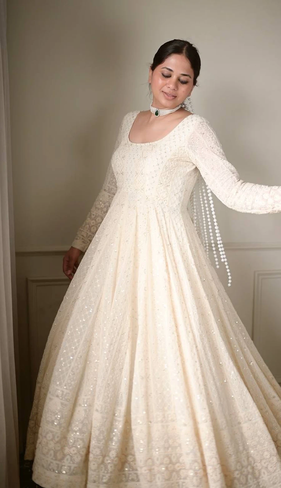 DESIGNER GEORGETTE SEQUENCE & ZARI THREAD EMBROIDERY WORK GOWN BOTTOM WITH DUPATTA FESTIVE WEAR WHOLESALE PRICE ETHNIC GARMENT(27)