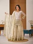 DESIGNER GEORGETTE SILK SEQUENCE AND EMBROIDERY WORK TOP SHARARA WITH DUPATTA WEDDING WEAR WHOLESALE PRICE ETHNIC GARMENT (2)