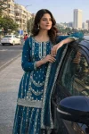 DESIGNER GERMAN CHINON SILK EMBROIDERY SEQUENCE AND JHARKAN WORK TOP PALAZZO WITH DUPATTA FESTIVE WEAR WHOLESALE PRICE ETHNIC GARMENT (9)