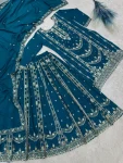 DESIGNER GERMAN CHINON SILK EMBROIDERY SEQUENCE AND JHARKAN WORK TOP PALAZZO WITH DUPATTA FESTIVE WEAR WHOLESALE PRICE ETHNIC GARMENT (9)