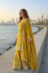 DESIGNER GERMAN CHINON SILK EMBROIDERY SEQUENCE AND JHARKAN WORK TOP PALAZZO WITH DUPATTA FESTIVE WEAR WHOLESALE PRICE ETHNIC GARMENT (16)