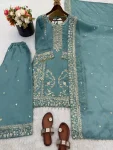 DESIGNER GMY SILK EMBROIDERY SEQUENCE WORK TOP PALAZZO WITH DUPATTA FESTIVE WEAR WHOLESALE PRICE ETHNIC GARMENT (3)