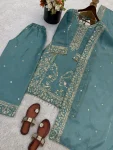 DESIGNER GMY SILK EMBROIDERY SEQUENCE WORK TOP PALAZZO WITH DUPATTA FESTIVE WEAR WHOLESALE PRICE ETHNIC GARMENT (3)