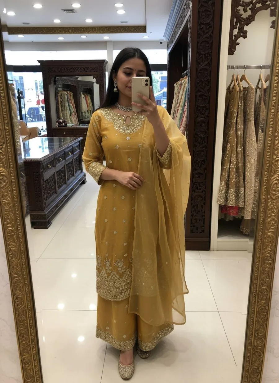 DESIGNER GMY SILK SEQUENCE & ZARI EMBROIDERY WORK TOP PALAZZO WITH DUPATTA FESTIVE WEAR WHOLESALE PRICE ETHNIC GARMENT (12)