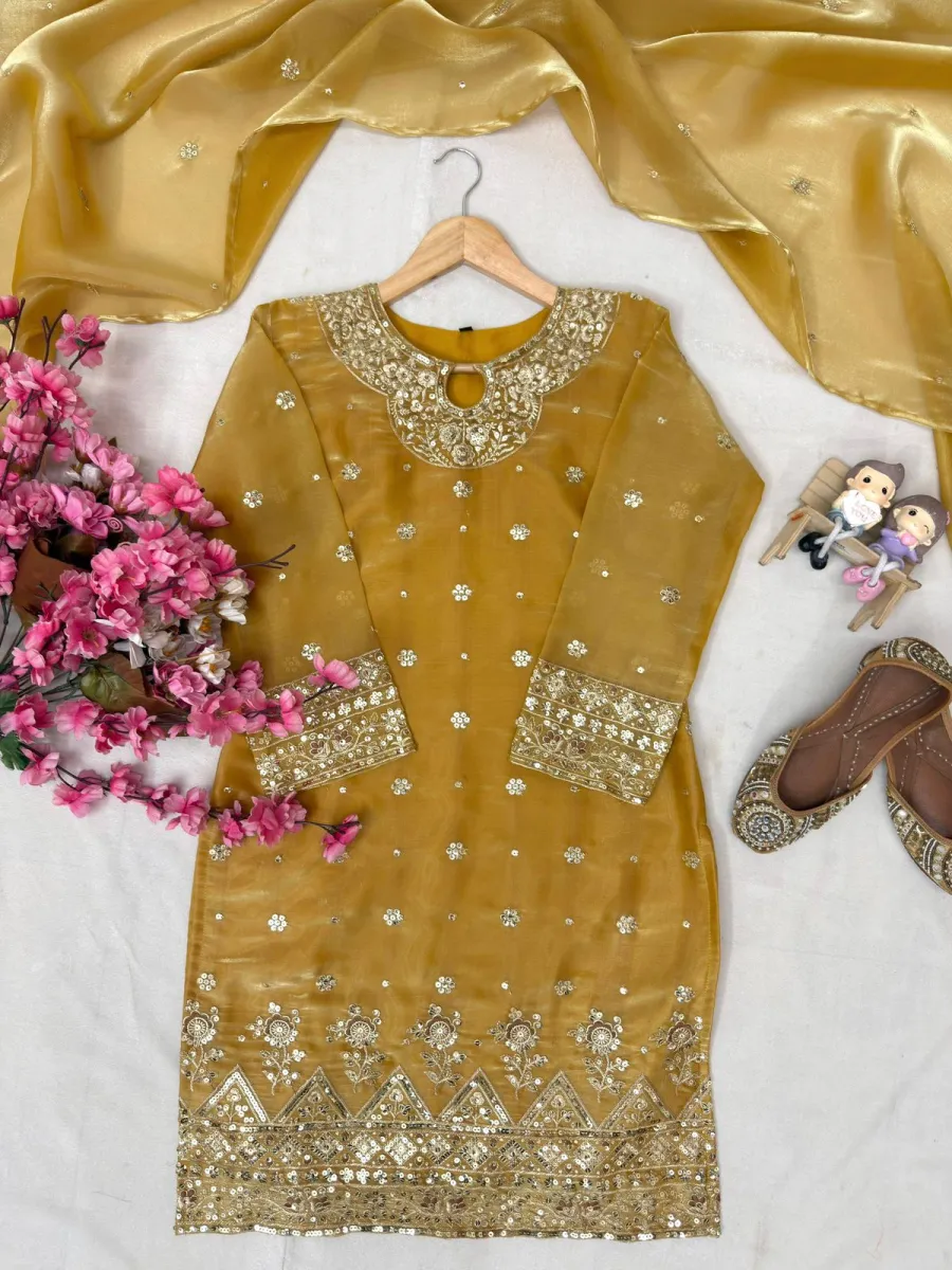 DESIGNER GMY SILK SEQUENCE & ZARI EMBROIDERY WORK TOP PALAZZO WITH DUPATTA FESTIVE WEAR WHOLESALE PRICE ETHNIC GARMENT (15)