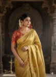 DESIGNER GOLD CRUSH PATOLA HANDWORK CUTDANA BUTTERFLY BUTTA WORK SAREE WITH UNSTITCHED BLOUSE YELLOW