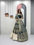 DESIGNER JACQUARD SILK FANCY MOTI WORK LEHENGA CHOLI WITH DUPATTA WEDDING WEAR WHOLESALE PRICE ETHNIC GARMENT (9)