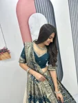 DESIGNER JACQUARD SILK FANCY MOTI WORK LEHENGA CHOLI WITH DUPATTA WEDDING WEAR WHOLESALE PRICE ETHNIC GARMENT (9)