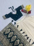 DESIGNER JACQUARD SILK FANCY MOTI WORK LEHENGA CHOLI WITH DUPATTA WEDDING WEAR WHOLESALE PRICE ETHNIC GARMENT (9)