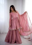 DESIGNER MAL CHANDERI REAL MIRROR WITH HANDWORK TOP SHARARA WITH DUPATTA FESTIVE WEAR WHOLESALE PRICE ETHNIC GARMENT (23)