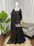 DESIGNER NATURAL CREPE THREAD WITH SEQUENCE WORK TOP PALAZZO WITH DUPATTA FESTIVE WEAR WHOLESALE PRICE ETHNIC GARMENT (3)