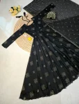 DESIGNER RANGOLI SILK FANCY BEADS SEQUENCE WORK GOWN WITH DUPATTA BLACK