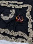 DESIGNER RANGOLI SILK ZARI AND SEQUENCE EMBROIDERY WORK SAREE WITH UNSTITCHED BLOUSE PARTY WEAR WHOLESALE PRICE ETHNIC GARMENT (5)