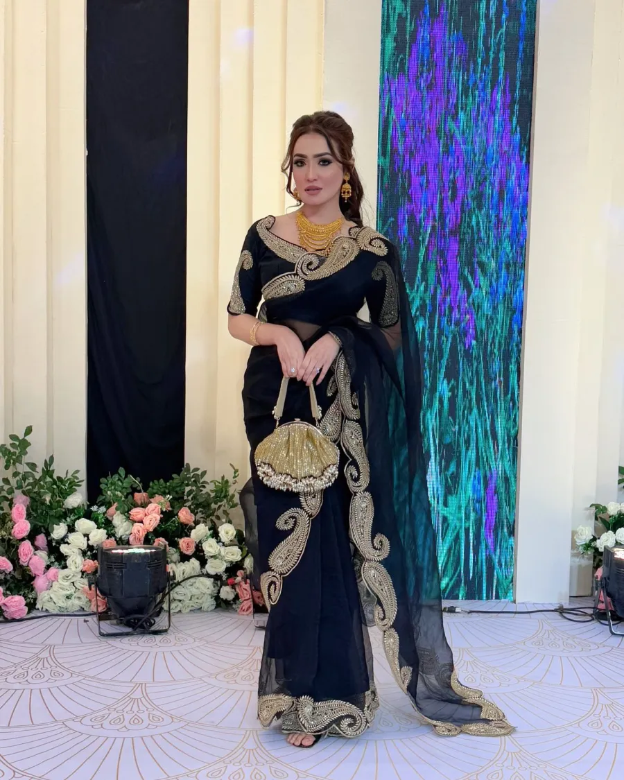 DESIGNER RANGOLI SILK ZARI AND SEQUENCE EMBROIDERY WORK SAREE WITH UNSTITCHED BLOUSE PARTY WEAR WHOLESALE PRICE ETHNIC GARMENT (2)