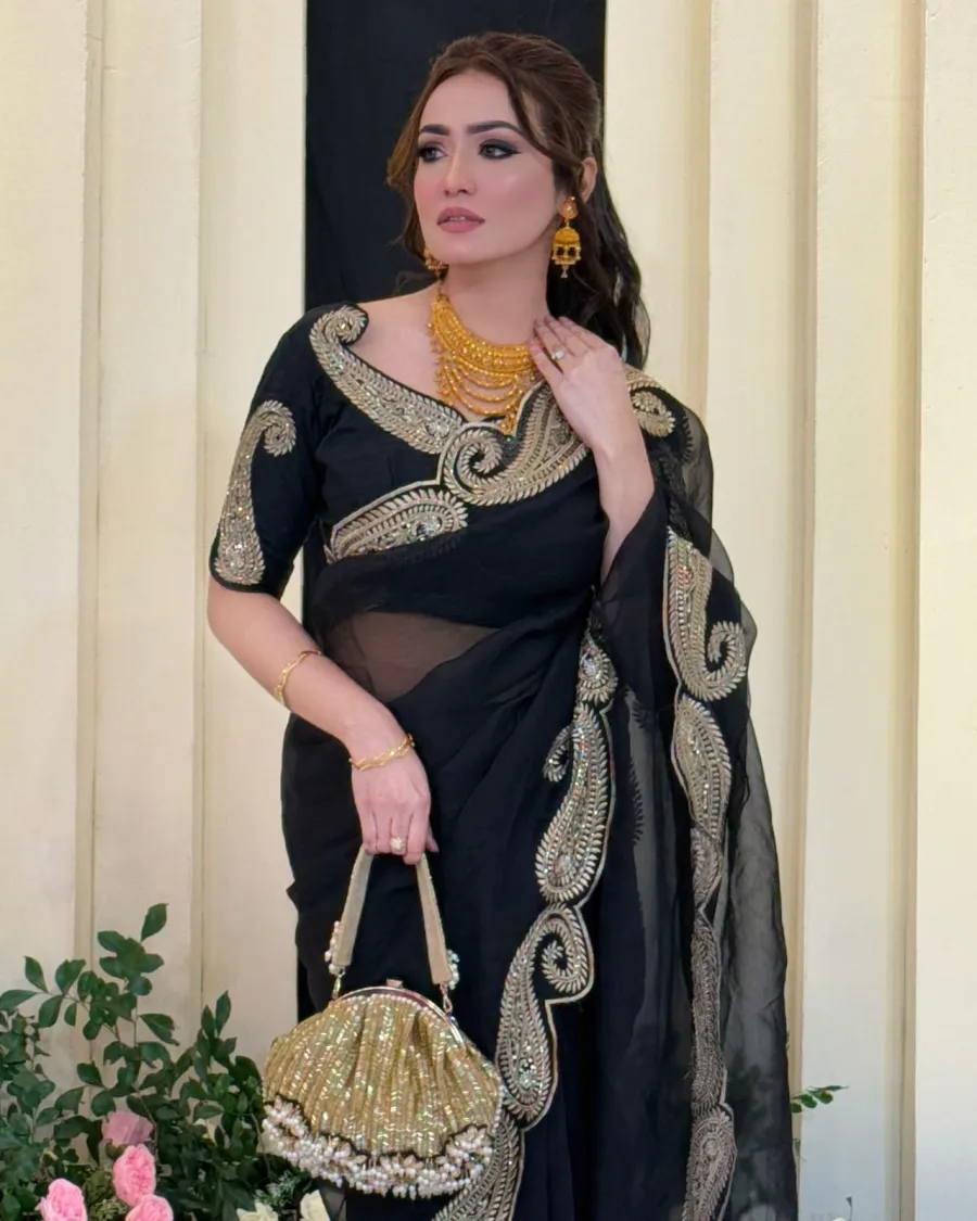 DESIGNER RANGOLI SILK ZARI AND SEQUENCE EMBROIDERY WORK SAREE WITH UNSTITCHED BLOUSE PARTY WEAR WHOLESALE PRICE ETHNIC GARMENT (4)