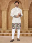 DESIGNER RAYON EMBROIDERY AND PRINT WORK MEN’S KURTA PAYJAMA FESTIVE WEAR WHOLESALE PRICE ETHNIC GARMENT (5)