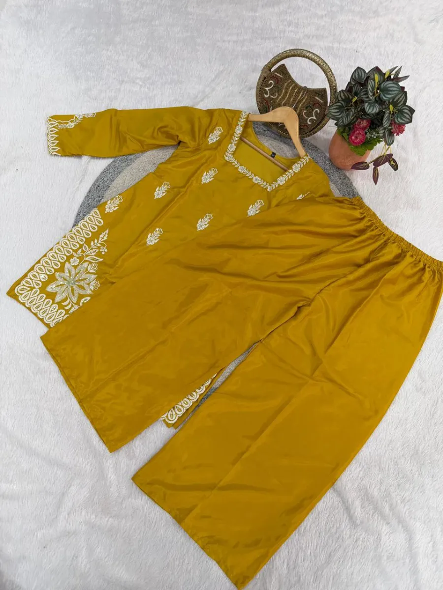 DESIGNER ROMAN SILK SEQUENCE EMBROIDERY WORK TOP PALAZZO WITH DUPATTA FESTIVE WEAR WHOLESALE PRICE ETHNIC GARMENT (8)