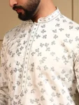 DESIGNER ROYAL SILK EMBROIDERY SEQUENCE WORK MEN’S KURTA PAYJAMA WEDDING WEAR WHOLESALE PRICE ETHNIC GARMENT (18)