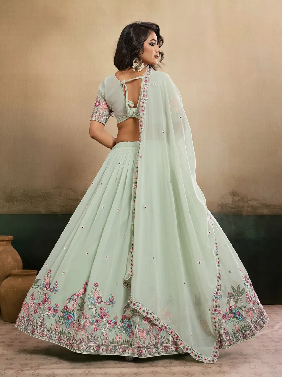 DESIGNER STAR GEORGETTE EMBROIDERY WORK LEHENGA CHOLI WITH DUPATTA WEDDING WEAR WHOLESALE PRICE ETHNIC GARMENT (14)