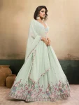 DESIGNER STAR GEORGETTE EMBROIDERY WORK LEHENGA CHOLI WITH DUPATTA WEDDING WEAR WHOLESALE PRICE ETHNIC GARMENT (12)