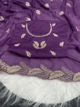 DESIGNER STAR GEORGETTE EMBROIDERY WORK SAREE WITH UNSTITCHED BLOUSE FESTIVE WEAR WHOLESALE PRICE ETHNIC GARMENT (23)