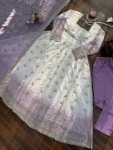 DESIGNER STAR GEORGETTE THREAD WITH SEQUENCE WORK GOWN BOTTOM WITH DUPATTA WEDDING WEAR WHOLESALE PRICE ETHNIC GARMENT (3)