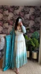 DESIGNER STAR GEORGETTE THREAD WITH SEQUENCE WORK GOWN BOTTOM WITH DUPATTA WEDDING WEAR WHOLESALE PRICE ETHNIC GARMENT (4)