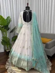 DESIGNER STAR GEORGETTE THREAD WITH SEQUENCE WORK GOWN BOTTOM WITH DUPATTA WEDDING WEAR WHOLESALE PRICE ETHNIC GARMENT (4)