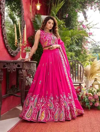 DESIGNER VICHITRA EMBROIDERY CODING SEQUENCE WITH THREAD WORK LEHENGA CHOLI WITH DUPATTA RANI