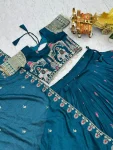 DESIGNER VICHITRA SILK EMBROIDERY SEQUENCE WITH THREAD & READYMADE LACE WORK LEHENGA CHOLI WITH DUPATTA WEDDING WEAR WHOLESALE PRICE ETHNIC GARMENT (6)