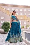 DESIGNER VICHITRA SILK EMBROIDERY SEQUENCE WITH THREAD & READYMADE LACE WORK LEHENGA CHOLI WITH DUPATTA WEDDING WEAR WHOLESALE PRICE ETHNIC GARMENT (6)