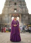 DESIGNER VICHITRA SILK MAGGAM HAND WORK GOWN WITH DUPATTA FESTIVE WEAR WHOLESALE PRICE ETHNIC GARMENT (3)