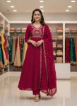DESIGNER VICHITRA SILK SEQUENCE CODING EMBROIDERY WORK TOP BOTTOM WITH DUPATTA RANI