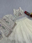 DESIGNER VICHITRA SILK THREAD AND SEQUENCE WORK LEHENGA CHOLI WITH KOTI WEDDING WEAR WHOLESALE PRICE ETHNIC GARMENT (6)