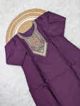 FANCY CHANDERI COTTON SILK SEQUENCE CODING EMBROIDERY WORK TOP BOTTOM WITH DUPATTA FESTIVE WEAR WHOLESALE PRICE ETHNIC GARMENT (6)