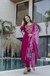 FANCY CHANDERI SEQUENCE CODING EMBROIDERY WORK TOP BOTTOM WITH DUPATTA FESTIVE WEAR WHOLESALE PRICE ETHNIC GARMENT (6)