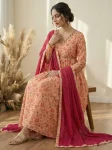 FANCY CHINON DIGITAL PRINTED WITH BEAUTIFUL HAND WORK GOWN BOTTOM WITH DUPATTA FESTIVE WEAR WHOLESALE PRICE ETHNIC GARMENT (3)