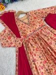 FANCY CHINON DIGITAL PRINTED WITH BEAUTIFUL HAND WORK GOWN BOTTOM WITH DUPATTA FESTIVE WEAR WHOLESALE PRICE ETHNIC GARMENT (3)