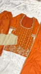FANCY CHINON EMBROIDERY, ZARI AND SEQUENCE & LACE WORK TOP PALAZZO WITH BUSTIER AND DUPATTA FESTIVE WEAR WHOLESALE PRICE ETHNIC GARMENT (2)