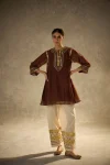 FANCY CHINON FANCY GOTA PATTI WORK TOP BOTTOM SET CHIKU