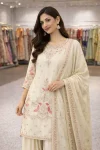 FANCY CHINON SILK EMBROIDERY THREAD & SEQUENCE WORK TOP PALAZZO WITH DUPATTA FESTIVE WEAR WHOLESALE PRICE ETHNIC GARMENT (2)