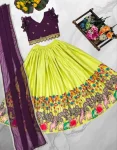 FANCY COTTON PRINTED WORK KID’S LEHENGA CHOLI FESTIVE WEAR WHOLESALE PRICE ETHNIC GARMENT (15)