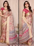 FANCY COTTON SILK BANDHEJ PRINT WORK SAREE WITH UNSTITCHED BLOUSE FESTIVE WEAR WHOLESALE PRICE ETHNIC GARMENT (3)