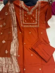 FANCY COTTON SILK CODING WORK TOP BOTTOM WITH DUPATTA FESTIVE WEAR WHOLESALE PRICE ETHNIC GARMENT (5)