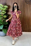 FANCY COTTON SILK DIGITAL PRINT WORK ONE PIECE MAROON