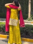 FANCY CREPE SILK THREAD WITH SEQUENCE WORK TOP PALAZZO WITH DUPATTA FESTIVE WEAR WHOLESALE PRICE ETHNIC GARMENT (1)