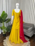 FANCY CREPE SILK THREAD WITH SEQUENCE WORK TOP PALAZZO WITH DUPATTA FESTIVE WEAR WHOLESALE PRICE ETHNIC GARMENT (1)