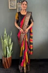 FANCY DOLA SILK PRINTED ON WOVEN WORK GOWN SAREE DAILY WEAR WHOLESALE PRICE ETHNIC GARMENT (3)